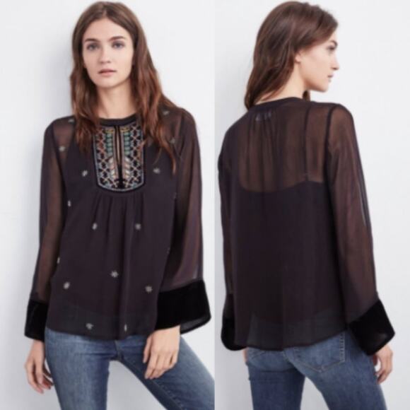Velvet by Graham & Spencer Becky Sheer Beaded Top - Picture 1 of 6